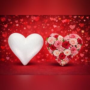New Jumbo Craft Heart x2 Foam Hearts